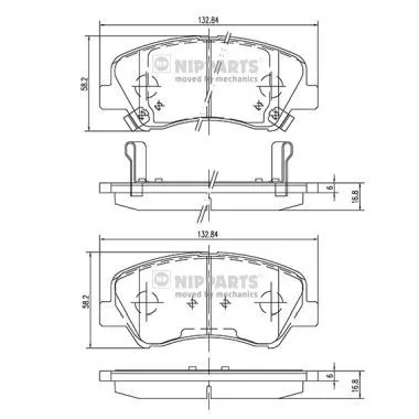 Nipparts N3600550 Гальмівні колодки