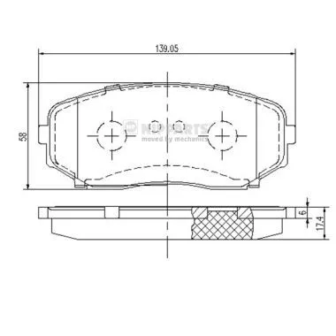 Nipparts N3603070 Гальмівні колодки