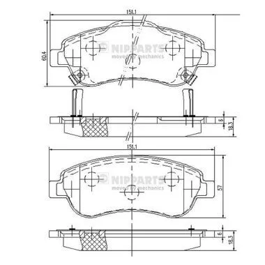 Nipparts N3604066 Гальмівні колодки