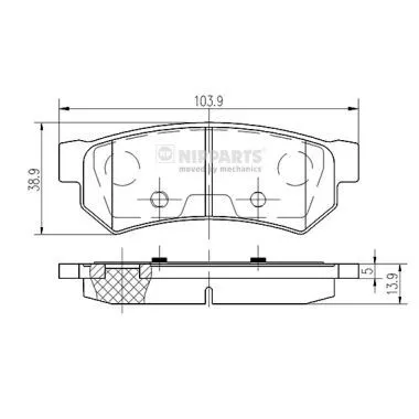 Nipparts N3610907 Гальмівні колодки