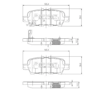 Nipparts N3611051 Гальмівні колодки