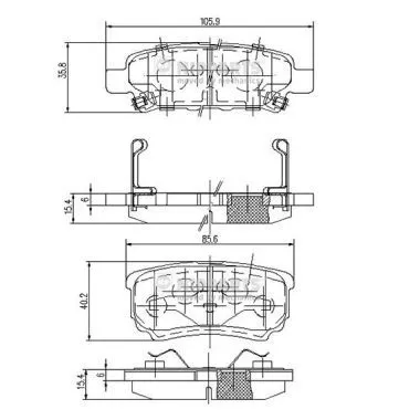 Nipparts N3615015 Тормозные колодки