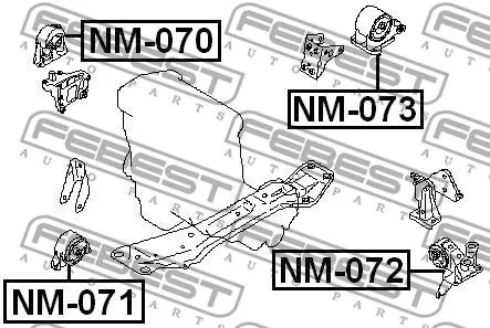 Febest NM-071 Подушка двигуна