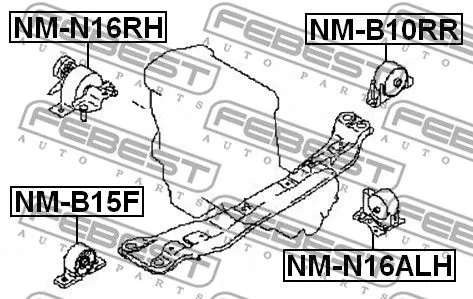 Febest NM-B10RR Подушка двигуна
