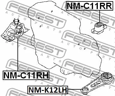 Febest NM-C11RH Подушка двигуна