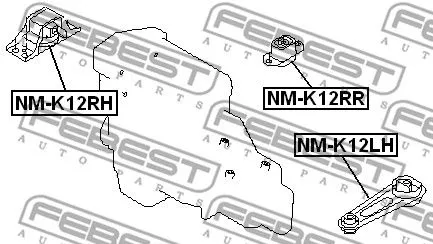 Febest NM-K12LH Подушка двигателя