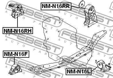 Febest NM-N16F Подушка двигателя