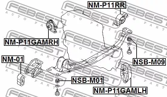 Febest NM-P11GAMRH Подушка двигуна
