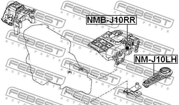 Febest NMB-J10RR Подушка двигателя