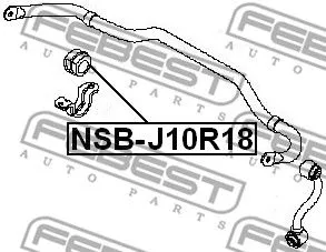 Febest NSB-J10R18 Втулка стабилизатора