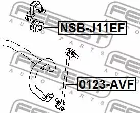 Febest NSB-J11EF Втулка стабілізатора