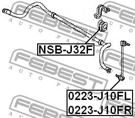 Febest NSB-J32F Втулка стабілізатора
