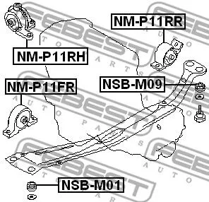 Febest NSB-M01 Сайлентблок задней балки