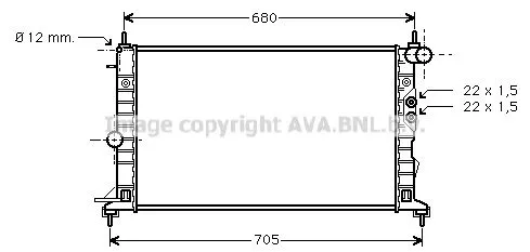 AVA QUALITY COOLING OLA 2244 Радіатор охолодження двигуна