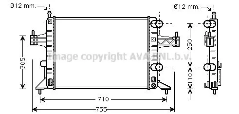 AVA QUALITY COOLING OLA2303 Радіатор охолодження двигуна