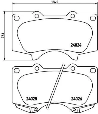 Тормозные колодки BREMBO P83066 на Toyota TACOMA