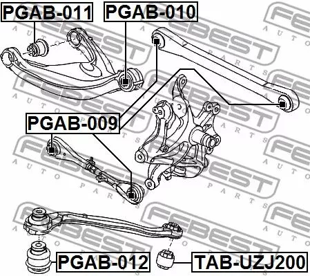 Febest PGAB-012 Сайлентблок ричагу