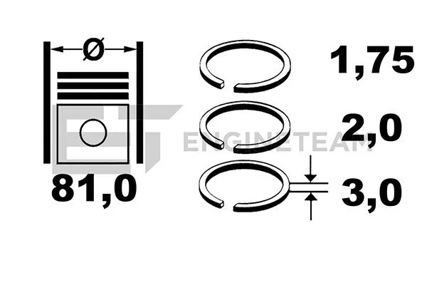 ET ENGINETEAM R1005600 Комплект поршневых колец