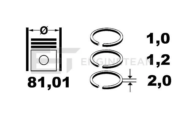 ET ENGINETEAM R1005700 Комплект поршневих кілець