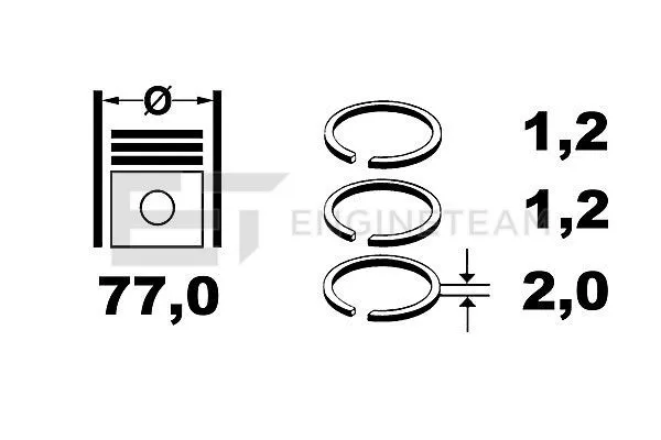 ET ENGINETEAM R4001800 Комплект поршневих кілець