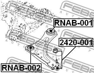 Febest RNAB-002 Сайлентблок ричагу