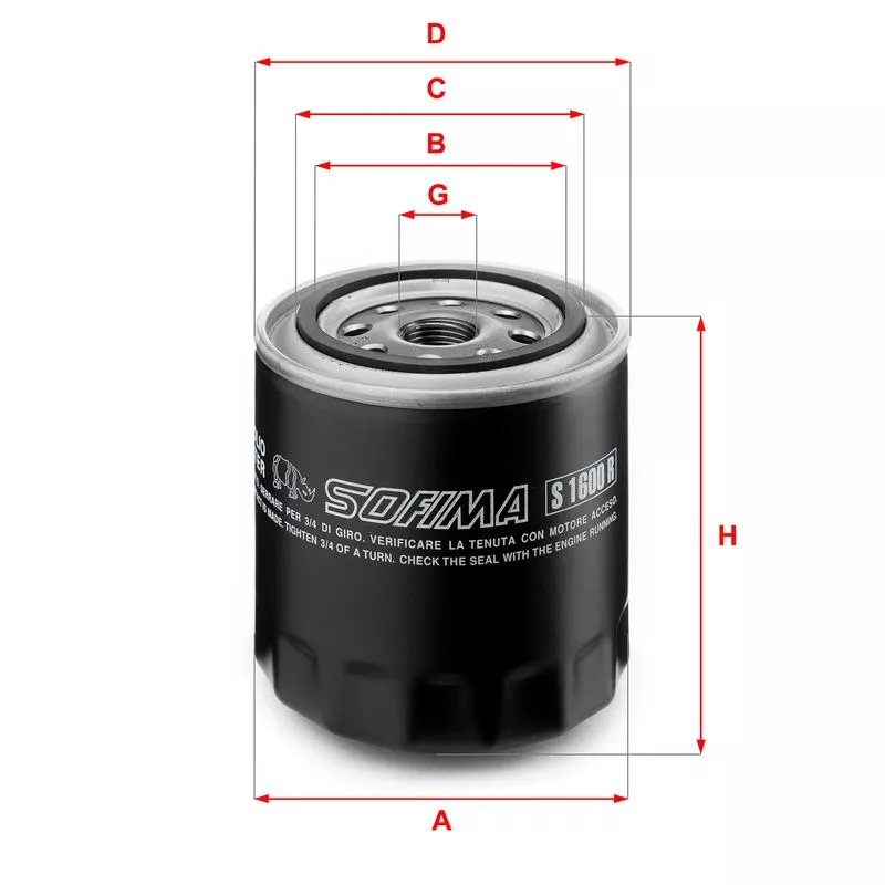 SOFIMA S1600R Оливний фільтр