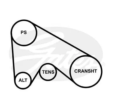 GATES 6PK1038 Ремень генератора