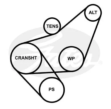 GATES 6PK1033 Ремінь генератора