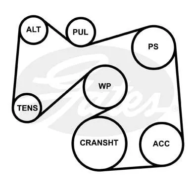 GATES 6PK2100 Ремінь генератора