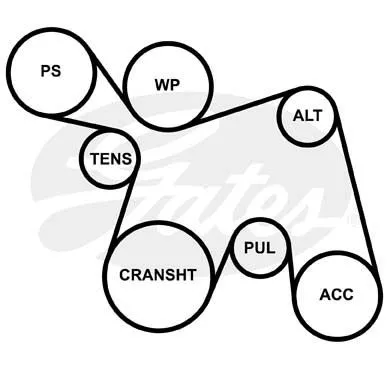 GATES 6PK1873 Ремінь генератора
