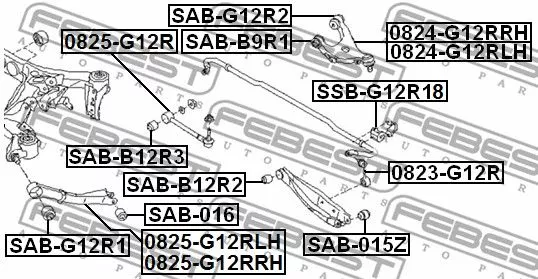 Febest SAB-G12R1 Сайлентблок рычага
