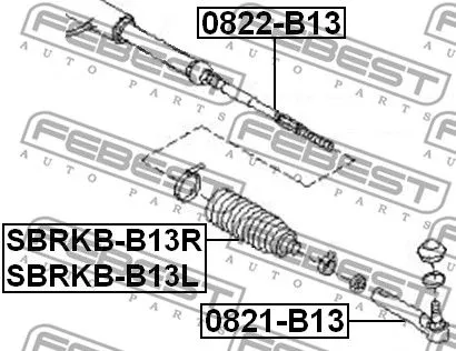 Febest SBRKB-B13R Пыльник рулевой рейки