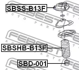 Febest SBSS-B13F Опори і опорні підшипники амортизаторів