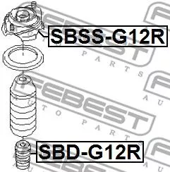Febest SBSS-G12R Опори і опорні підшипники амортизаторів