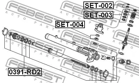 Febest SET-004 Ремкомплект рульової рейки
