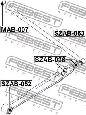 Febest SZAB-053 Сайлентблок ричагу