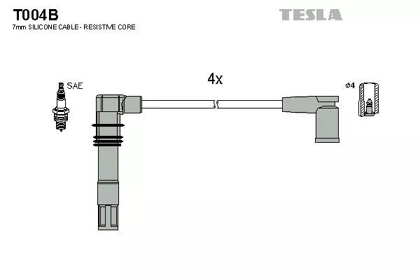 TESLA T004B Провода зажигания