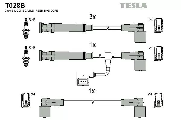 TESLA T028B Високовольтні дроти