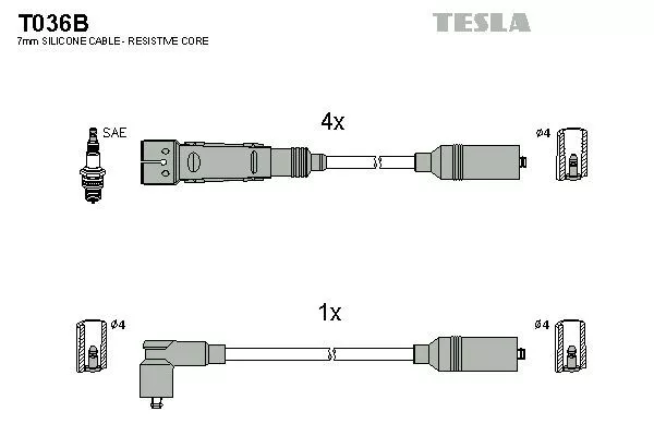 TESLA T036B Высоковольтные провода