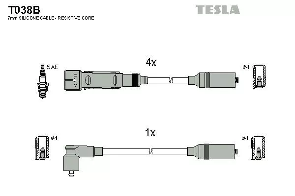 TESLA T038B Провода зажигания