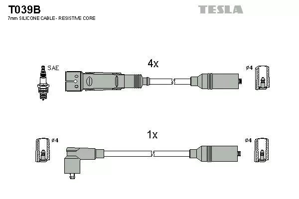 TESLA T039B Провода зажигания