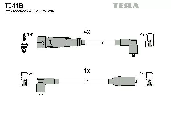 TESLA T041B Провода зажигания
