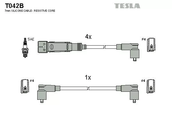 TESLA T042B Провода зажигания
