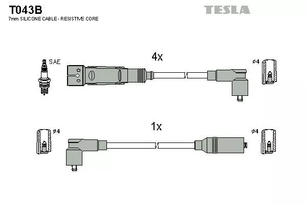 TESLA T043B Дроти запалювання