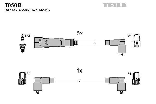 TESLA T050B Дроти запалювання