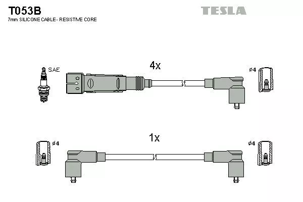 TESLA T053B Провода зажигания