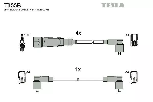 TESLA T055B Дроти запалювання