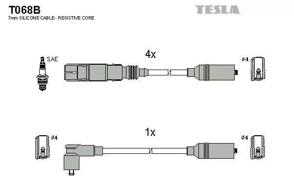 TESLA T068B Дроти запалювання