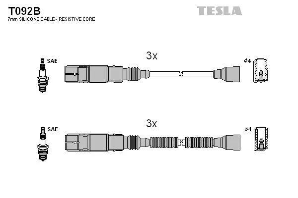 TESLA T092B Провода зажигания