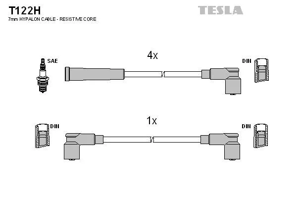 TESLA T122H Дроти запалювання